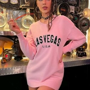 Letter Graphic Drop Shoulder Sweater Dress